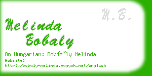 melinda bobaly business card